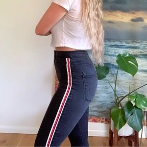 Zara Striped Detail Jeans Leggings Jeggings